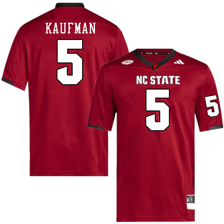 Men #5 Donovan Kaufman NC State Wolfpack College Football Jerseys Stitched-Red